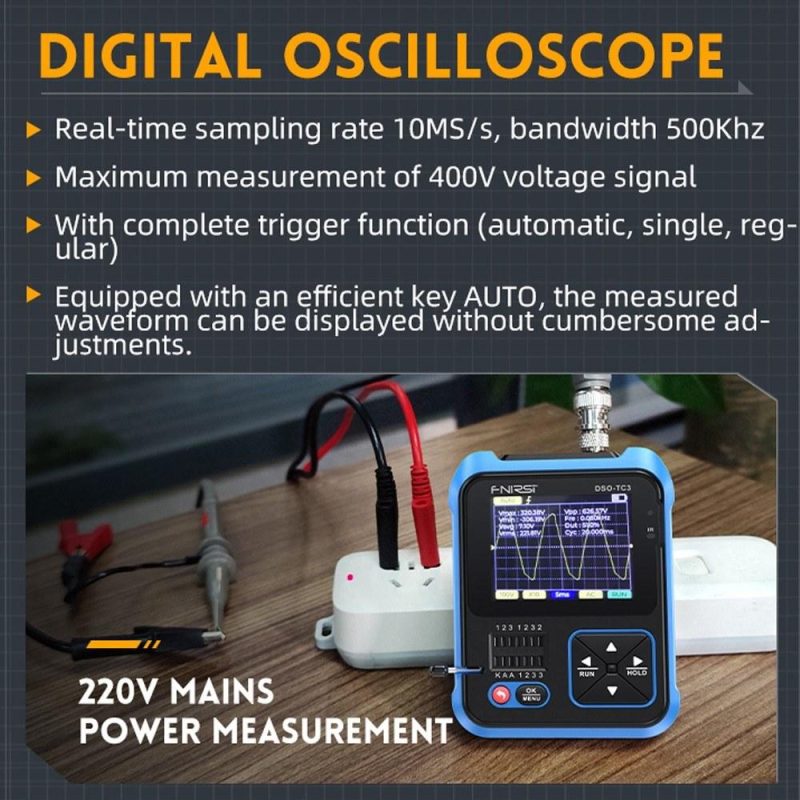 FNIRSI DSO-TC3 3in1 Digital Oscilloscope Transistor Tester Function Signal Generator with 2.4 inch TFT Display (Standard Configuration)  |   Digital Multimeters & Oscilloscopes Digital Multimeters & Oscilloscopes Digital Multimeters & Oscilloscopes