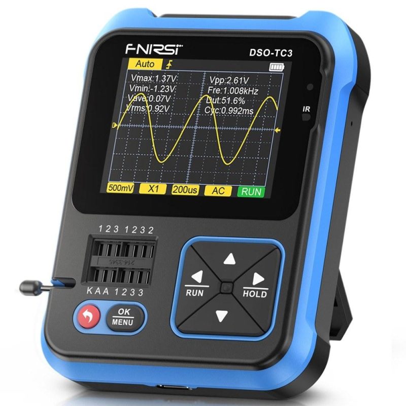 FNIRSI DSO-TC3 3in1 Digital Oscilloscope Transistor Tester Function Signal Generator with 2.4 inch TFT Display (Standard Configuration)  |   Digital Multimeters & Oscilloscopes Digital Multimeters & Oscilloscopes Digital Multimeters & Oscilloscopes