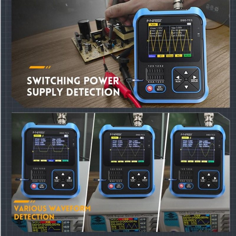 FNIRSI DSO-TC3 3in1 Digital Oscilloscope Transistor Tester Function Signal Generator with 2.4 inch TFT Display (Standard Configuration)  |   Digital Multimeters & Oscilloscopes Digital Multimeters & Oscilloscopes Digital Multimeters & Oscilloscopes