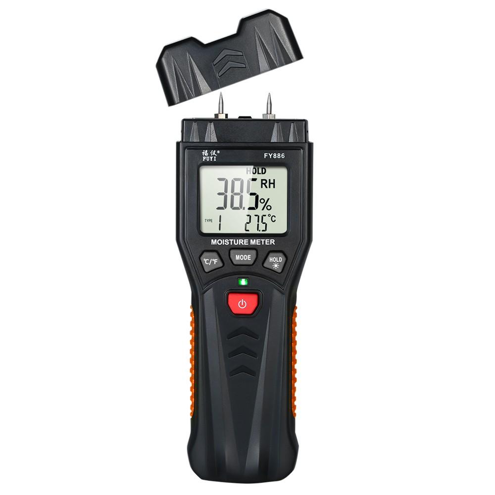 FUYI Digital Damp Meter Detector Wood Moisture Meter Wood Moisture Tester with 7 Modes LCD Backlight Data Hold Function for Wood Plants Cement Range 0.0%～60.0%  |   Other Instruments Measurement & Analysis Instruments Black/01