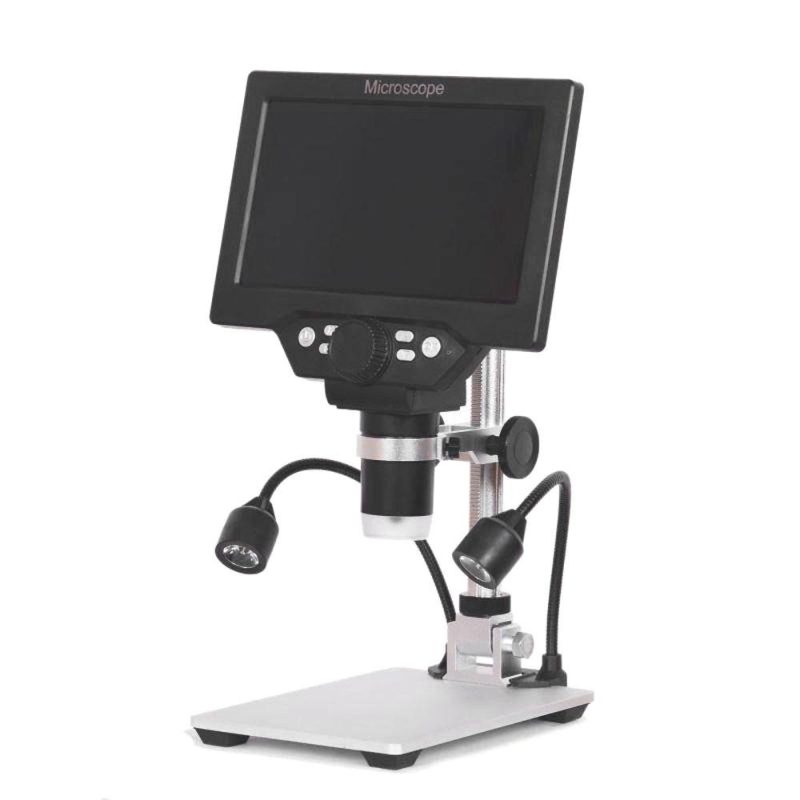 G1200 Digital Microscope 7 Inch Large Color Screen Large Base LCD Display 12MP 1-1200X Continuous Amplification Magnifier With Aluminum Alloy Stand with Two Fill Lights  |   Microscopes & Endoscope Measurement & Analysis Instruments Microscopes & Endoscope