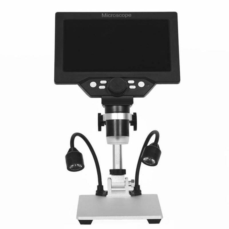 G1200 Digital Microscope 7 Inch Large Color Screen Large Base LCD Display 12MP 1-1200X Continuous Amplification Magnifier With Aluminum Alloy Stand with Two Fill Lights  |   Microscopes & Endoscope Measurement & Analysis Instruments Microscopes & Endoscope