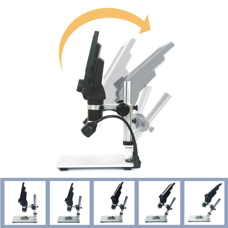 G1200 Digital Microscope 7 Inch Large Color Screen Large Base LCD Display 12MP 1-1200X Continuous Amplification Magnifier With Aluminum Alloy Stand with Two Fill Lights  |   Microscopes & Endoscope Measurement & Analysis Instruments Microscopes & Endoscope