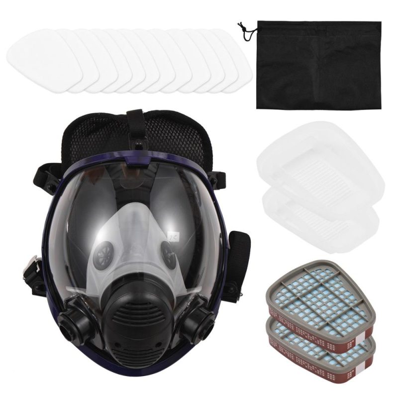 Gases Mask Chemical Sprays Paint Anti-formaldehyde Activated Carbon Mask Silicone Full Face Filters Breathable Safety Full Face Shield Clear Protective Face Cover  |   Safety & Protective Gear Professional Tools Black