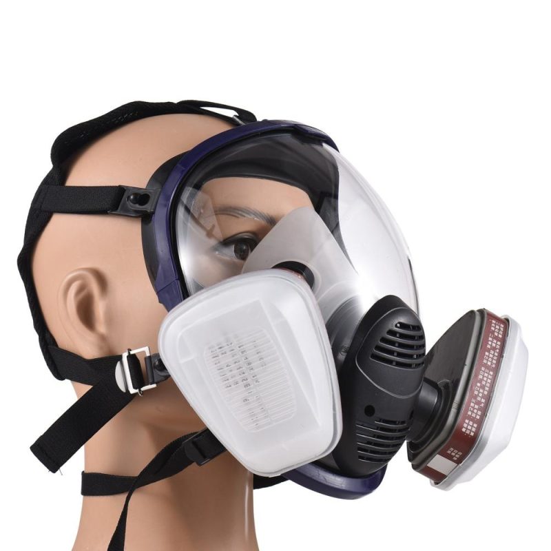 Gases Mask Chemical Sprays Paint Anti-formaldehyde Activated Carbon Mask Silicone Full Face Filters Breathable Safety Full Face Shield Clear Protective Face Cover  |   Safety & Protective Gear Professional Tools Black