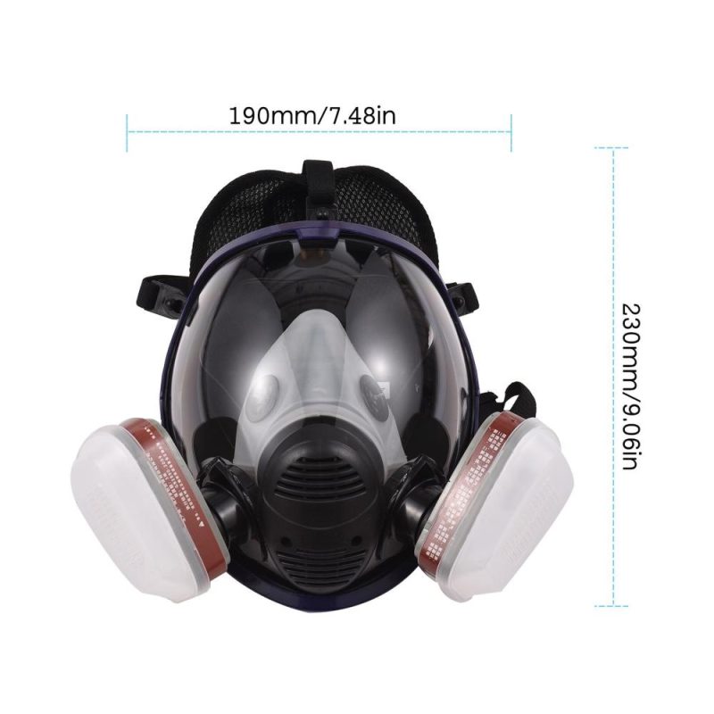 Gases Mask Chemical Sprays Paint Anti-formaldehyde Activated Carbon Mask Silicone Full Face Filters Breathable Safety Full Face Shield Clear Protective Face Cover  |   Safety & Protective Gear Professional Tools Black