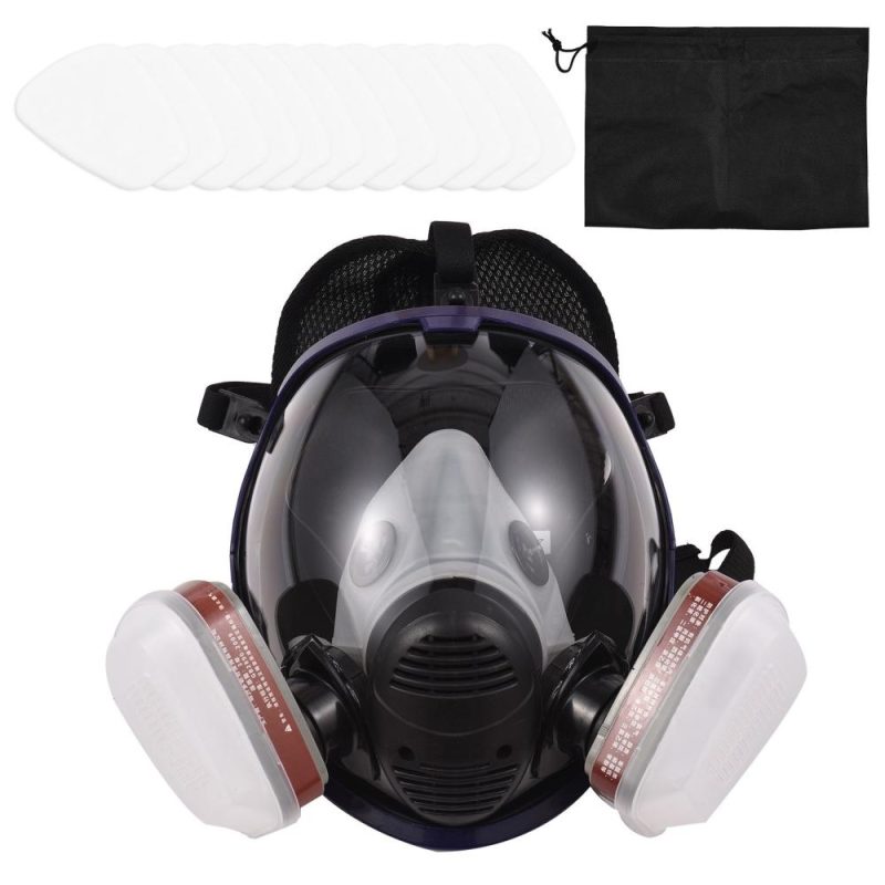 Gases Mask Chemical Sprays Paint Anti-formaldehyde Activated Carbon Mask Silicone Full Face Filters Breathable Safety Full Face Shield Clear Protective Face Cover  |   Safety & Protective Gear Professional Tools Black