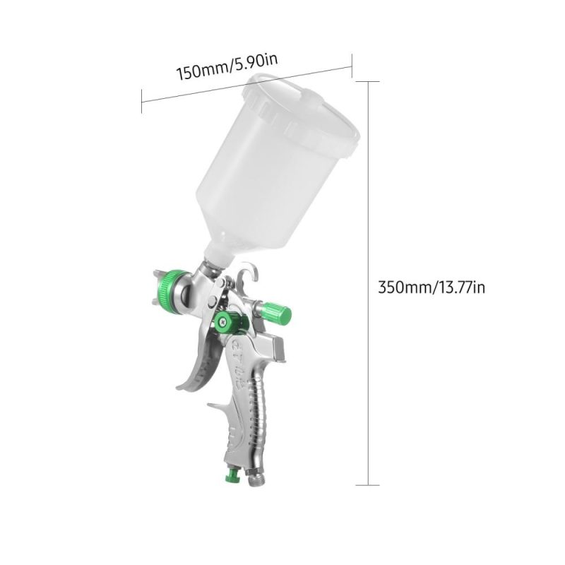 Geevorks  Gravity Feed Air Spray Gun HVLP Sprayer Paint Gun with 600ML Cup 1.4mm 1.7mm 2.0mm Nozzle  |   Power Tool Parts Power & Electrical Tools Green