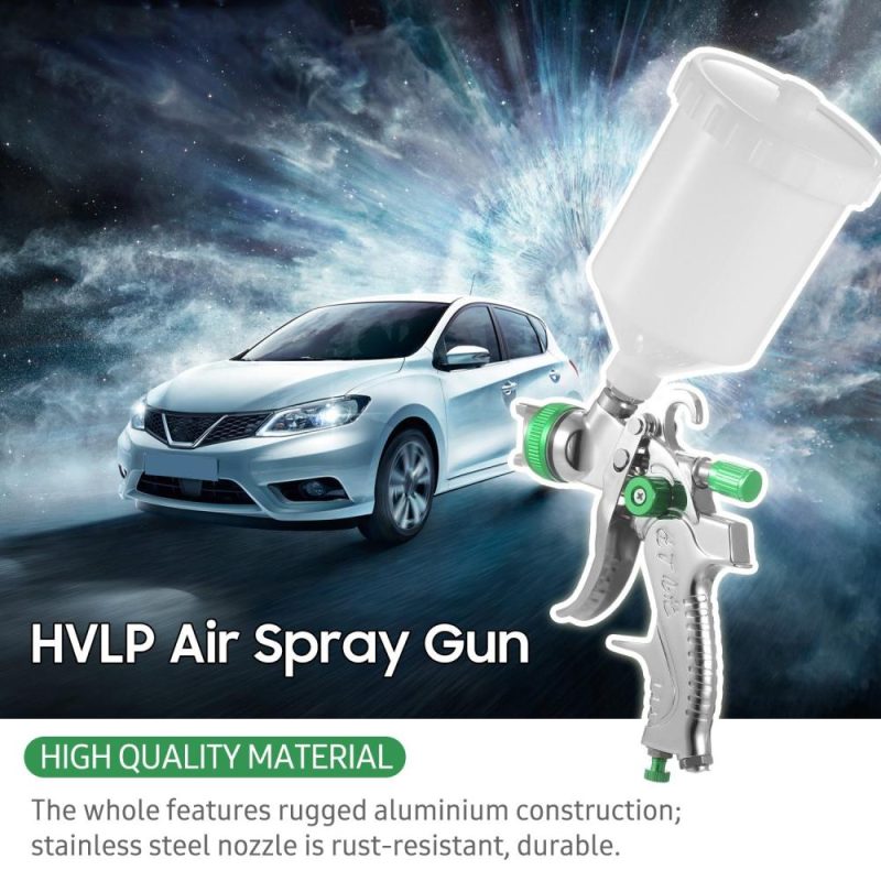 Geevorks  Gravity Feed Air Spray Gun HVLP Sprayer Paint Gun with 600ML Cup 1.4mm 1.7mm 2.0mm Nozzle  |   Power Tool Parts Power & Electrical Tools Green