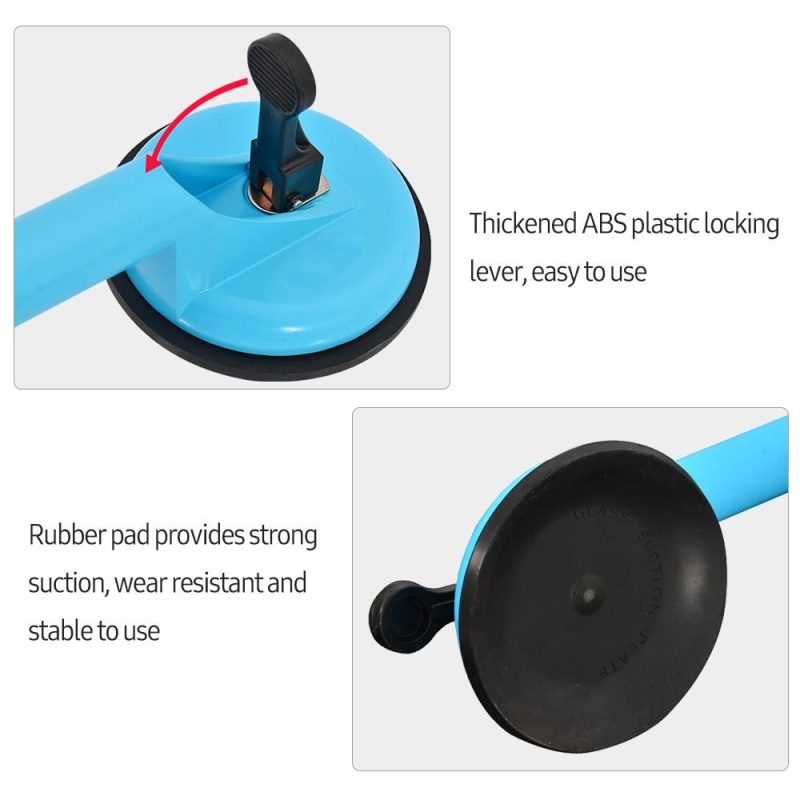 Glass Suction Cups Heavy Duty Aluminum Alloy Handheld Vacuum Panel Lifter Glass Sucker with Thick Large Rubber Pad for Lifting Moving Glass Ceramic Tiles Granite Marble  |   Others Hardware & Gadgets Blue