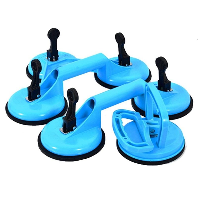 Glass Suction Cups Heavy Duty Aluminum Alloy Handheld Vacuum Panel Lifter Glass Sucker with Thick Large Rubber Pad for Lifting Moving Glass Ceramic Tiles Granite Marble  |   Others Hardware & Gadgets Blue