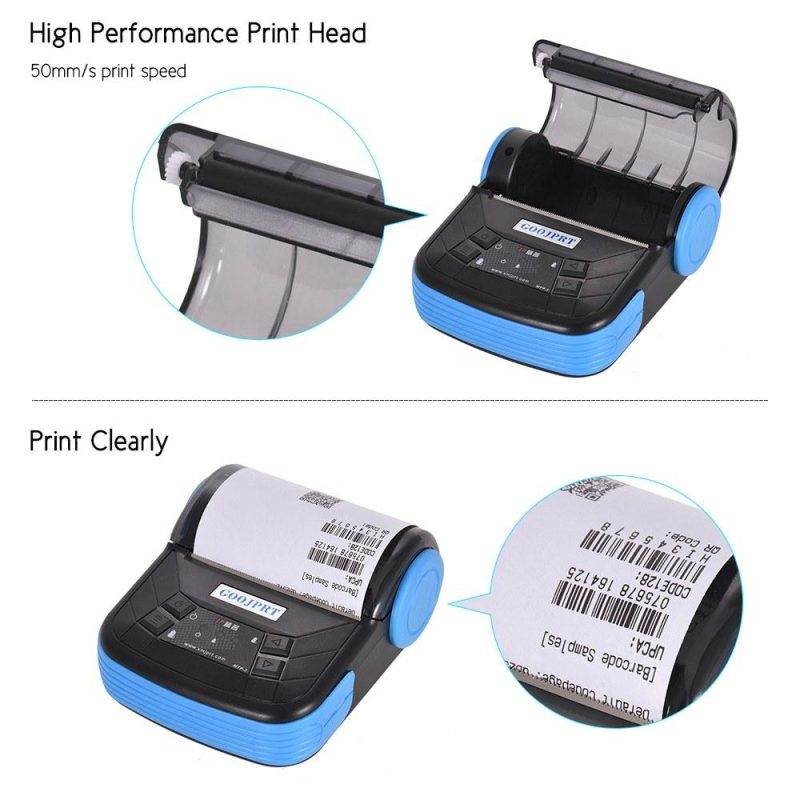 GOOJPRT MTP-3 80mm BT Thermal Printer Portable Lightweight for Supermarket Ticket Receipt Printing  |   Others Others Blue