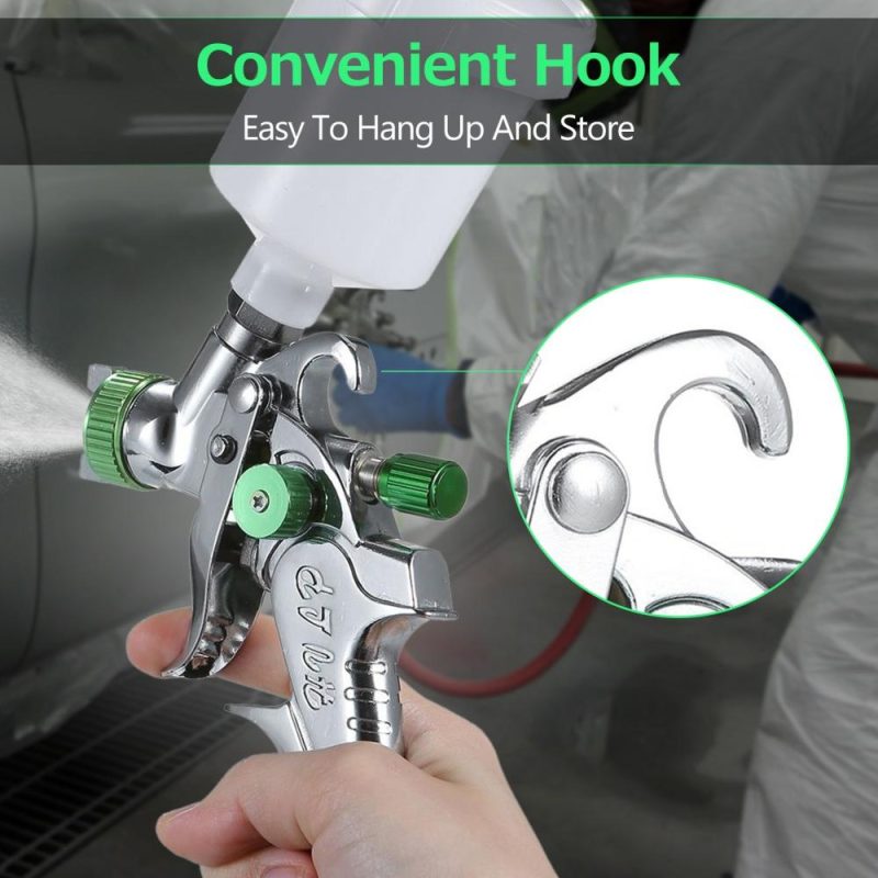 Gravity Feed Air Spray Gun Mini Sprayer Paint Gun with 100ML Cup 1.0mm Nozzle for Painting Car Furniture Wall  |   Power Tool Parts Power & Electrical Tools Green