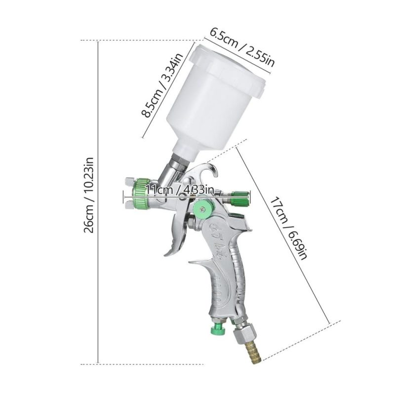 Gravity Feed Air Spray Gun Mini Sprayer Paint Gun with 100ML Cup 1.0mm Nozzle for Painting Car Furniture Wall  |   Power Tool Parts Power & Electrical Tools Green