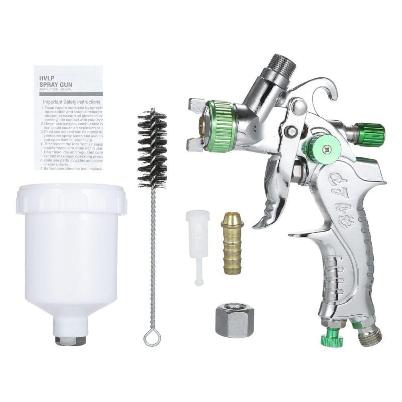 Gravity Feed Air Spray Gun Mini Sprayer Paint Gun with 100ML Cup 1.0mm Nozzle for Painting Car Furniture Wall  |   Power Tool Parts Power & Electrical Tools Green