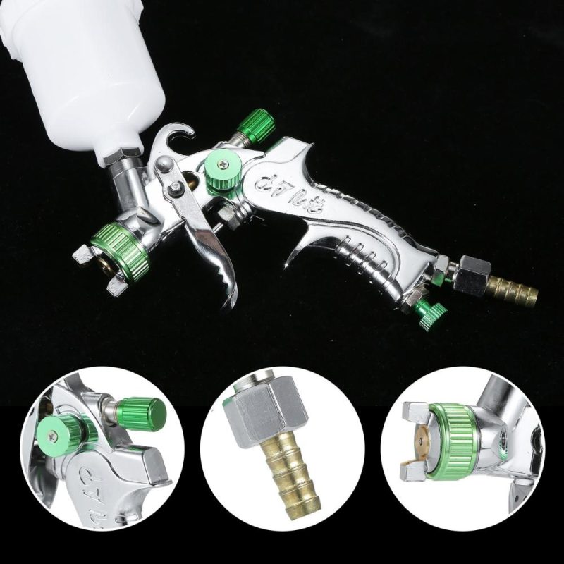 Gravity Feed Air Spray Gun Mini Sprayer Paint Gun with 100ML Cup 1.0mm Nozzle for Painting Car Furniture Wall  |   Power Tool Parts Power & Electrical Tools Green