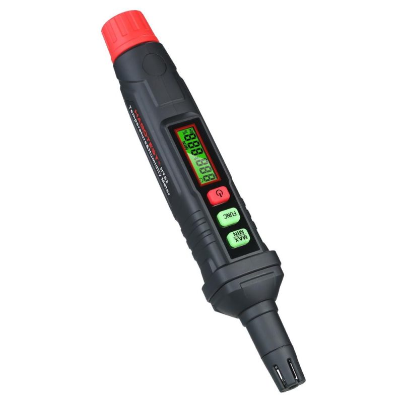 HABOTEST 4-in-1 Digital Psychrometer Portable Thermo-Hygrometer Mini Temperature and Humidity Meter Pen with Dew Point and Wet Bulb Temperature (Battery Not Included)  |   Temperature & Humidity Measurements Measurement & Analysis Instruments Black And Red