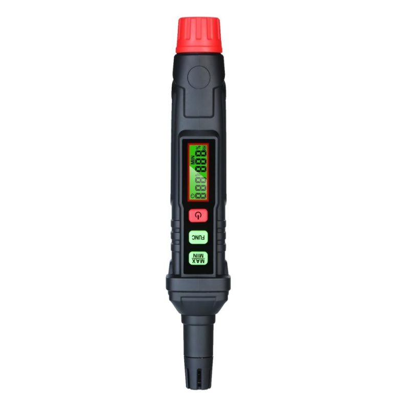 HABOTEST 4-in-1 Digital Psychrometer Portable Thermo-Hygrometer Mini Temperature and Humidity Meter Pen with Dew Point and Wet Bulb Temperature (Battery Not Included)  |   Temperature & Humidity Measurements Measurement & Analysis Instruments Black And Red