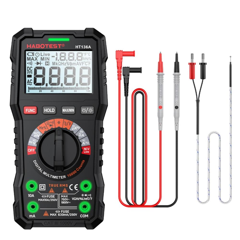 HABOTEST HT136A Digital Multimeter 10000 Counts Voltage Current Detector with Capacitance Resistance Frequency Temp Test  |   Digital Multimeters & Oscilloscopes Digital Multimeters & Oscilloscopes Digital Multimeters & Oscilloscopes