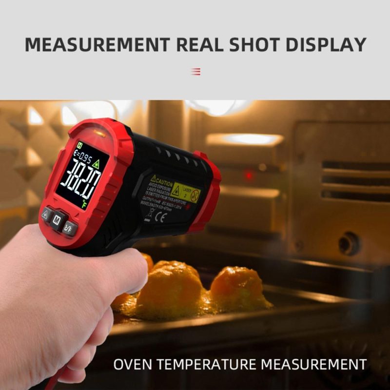 HABOTEST HT641A+ Infrared Thermometer -58~752℉ Non-contact Digital Handheld Heat Temperature Gun IR Laser Surface Temperature Meter with Emissivity for Industrial Cooking Grill  |   Infrared Thermometer Infrared Thermometer Black + Red