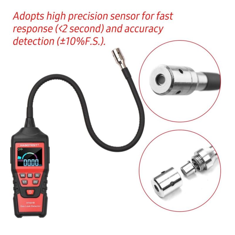 HABOTEST Portable Gas Analyzer HT601B Household Gas Leak Detector Gases Detector PPM Meter Methane Concentration Alarm Instrument  |   Gas detection equipment Gas detection equipment Black