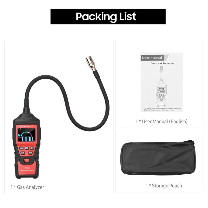 HABOTEST Portable Gas Analyzer HT601B Household Gas Leak Detector Gases Detector PPM Meter Methane Concentration Alarm Instrument  |   Gas detection equipment Gas detection equipment Black