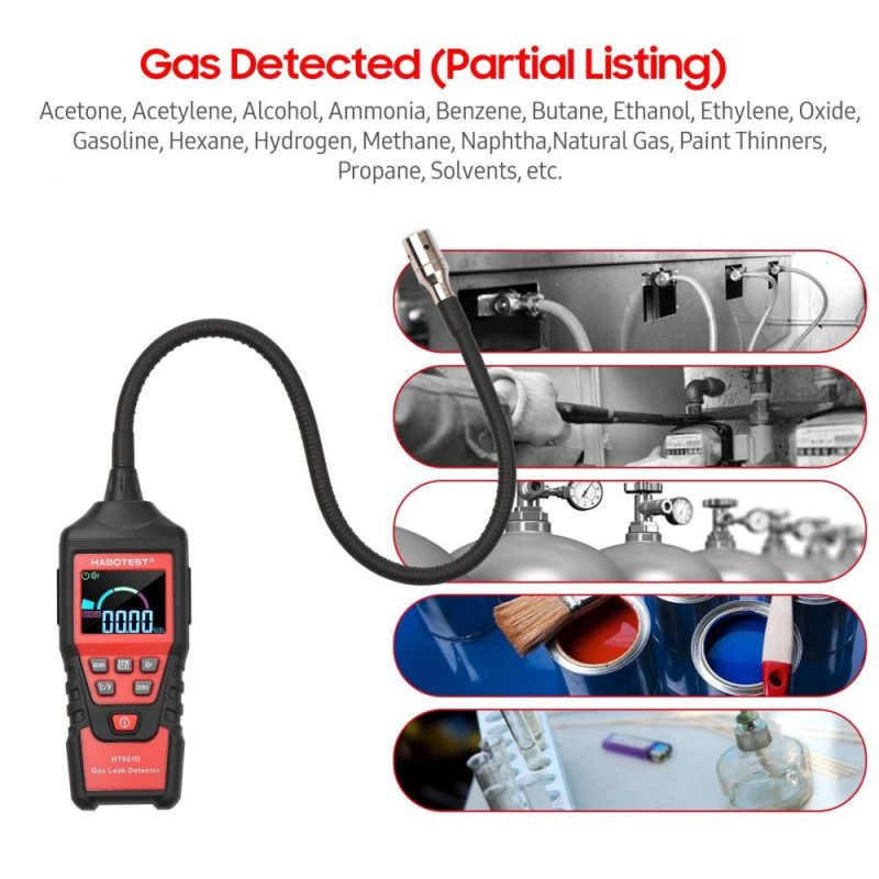 HABOTEST Portable Gas Analyzer HT601B Household Gas Leak Detector Gases Detector PPM Meter Methane Concentration Alarm Instrument  |   Gas detection equipment Gas detection equipment Black