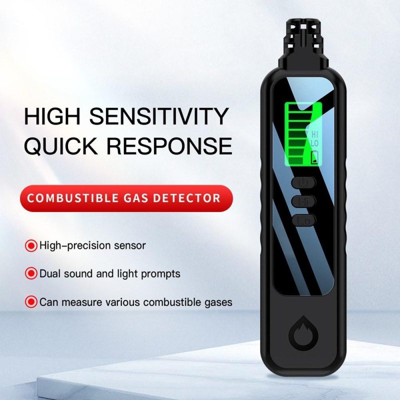 Handheld Combustible Gases Leak Detector Natural Gases Concentration Analyzer  with Sound Light Alarm Function  |   Gas detection equipment Gas detection equipment Black + White