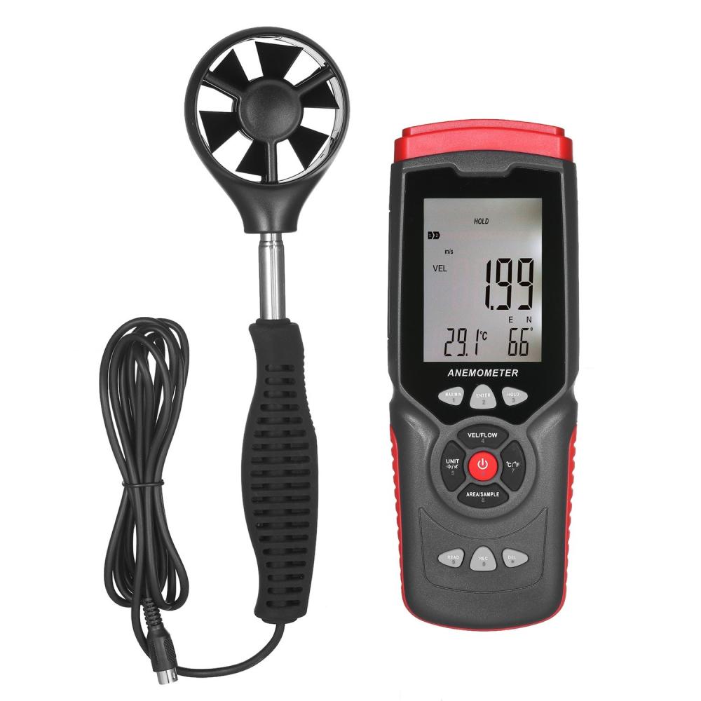 Handheld Digital Anemometer Professional Multifunction Anemograph with Detachable Auxiliary Fan Air Meter with Storage Case  |   Other Nature Element Measurements Measurement & Analysis Instruments Other Nature Element Measurements