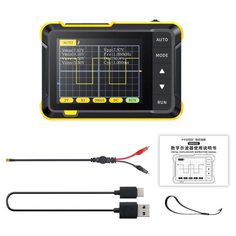 Handheld Digital Oscilloscope Portable 400V Voltage Measurement 200KHz Bandwidth 2.5MS/s Real-time Sampling Rate 2.8inch Screen Multifunctional Oscilloscope Instrument (Standard Configuration)  |   Digital Multimeters & Oscilloscopes Digital Multimeters & Oscilloscopes Digital Multimeters & Oscilloscopes