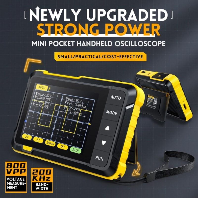 Handheld Digital Oscilloscope Portable 400V Voltage Measurement 200KHz Bandwidth 2.5MS/s Real-time Sampling Rate 2.8inch Screen Multifunctional Oscilloscope Instrument (Standard Configuration)  |   Digital Multimeters & Oscilloscopes Digital Multimeters & Oscilloscopes Digital Multimeters & Oscilloscopes