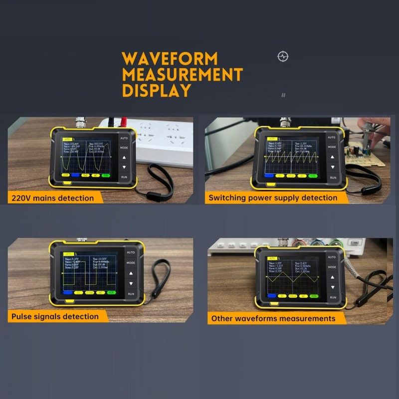 Handheld Digital Oscilloscope Portable 400V Voltage Measurement 200KHz Bandwidth 2.5MS/s Real-time Sampling Rate 2.8inch Screen Multifunctional Oscilloscope Instrument (Standard Configuration)  |   Digital Multimeters & Oscilloscopes Digital Multimeters & Oscilloscopes Digital Multimeters & Oscilloscopes