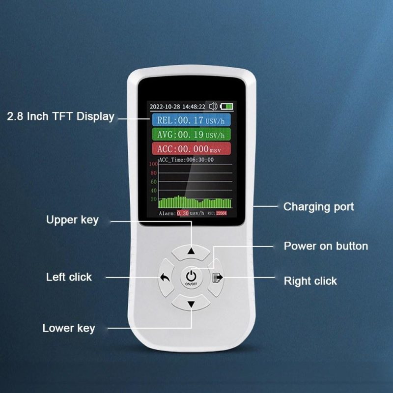 Handheld Electromagnetic Radiations Detector Geiger Counter Nuclear Radiation Tester with 2.8inch TFT Color Display Screen  |   Other Nature Element Measurements Measurement & Analysis Instruments Other Nature Element Measurements