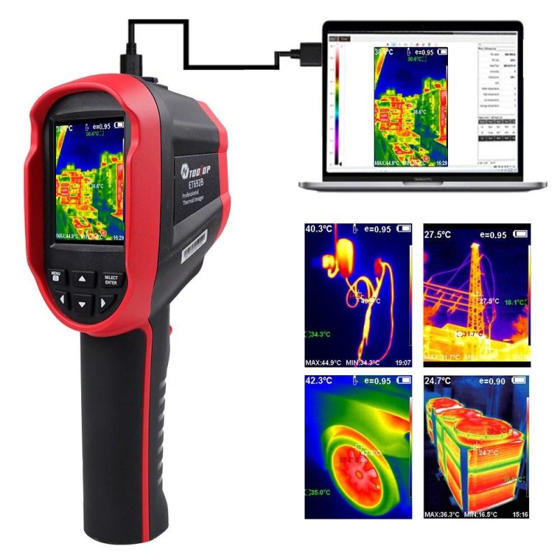 Handheld Infrared Sensors Portable Thermal Imager 2.8inch 240*320 TFT Display 640*480 Visible Light Resolution Clear Definition Imaging Camera -20℃ to 550℃ Temperature Measurement Instrument  |   Infrared Thermometer Infrared Thermometer Black + Red