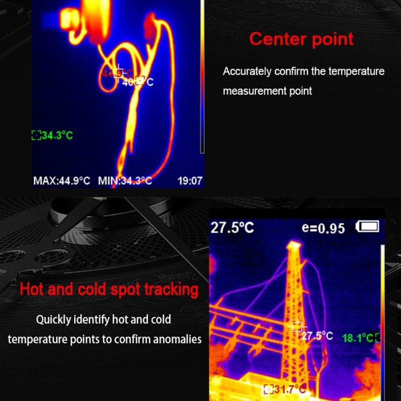 Handheld Infrared Sensors Portable Thermal Imager 2.8inch 240*320 TFT Display 640*480 Visible Light Resolution Clear Definition Imaging Camera -20℃ to 550℃ Temperature Measurement Instrument  |   Infrared Thermometer Infrared Thermometer Black + Red