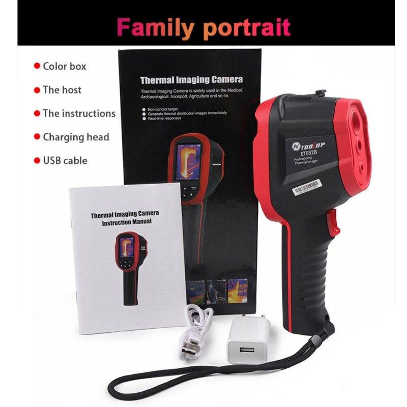 Handheld Infrared Sensors Portable Thermal Imager 2.8inch 240*320 TFT Display 640*480 Visible Light Resolution Clear Definition Imaging Camera -20℃ to 550℃ Temperature Measurement Instrument  |   Infrared Thermometer Infrared Thermometer Black + Red