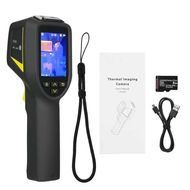 Handheld Infrared Thermometer 192*144 IR Resolution Infrared Thermal Imager ‑20 to 350℃ Temperature Range with 4 Palettes 2.4 Inch LCD Display Screen 8GB Memory Card  |   Infrared Thermometer Infrared Thermometer Black