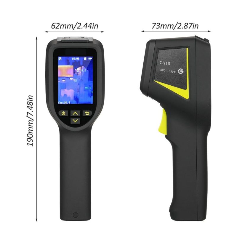 Handheld Infrared Thermometer 192*144 IR Resolution Infrared Thermal Imager ‑20 to 350℃ Temperature Range with 4 Palettes 2.4 Inch LCD Display Screen 8GB Memory Card  |   Infrared Thermometer Infrared Thermometer Black