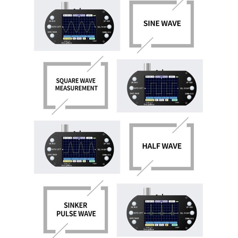 Handheld Oscilloscope 320*240 Resolution 2.4inch TFT Display 2.5MHz Sample Rate 500KHz Bandwidth Oscillometer  |   Digital Multimeters & Oscilloscopes Digital Multimeters & Oscilloscopes Digital Multimeters & Oscilloscopes