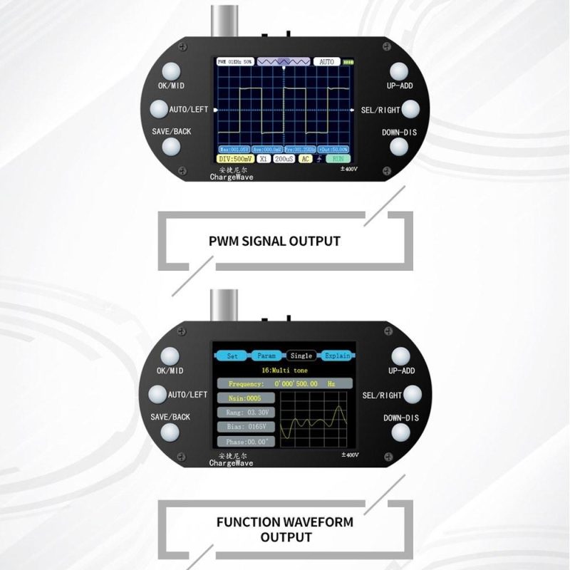 Handheld Oscilloscope 320*240 Resolution 2.4inch TFT Display 2.5MHz Sample Rate 500KHz Bandwidth Oscillometer  |   Digital Multimeters & Oscilloscopes Digital Multimeters & Oscilloscopes Digital Multimeters & Oscilloscopes