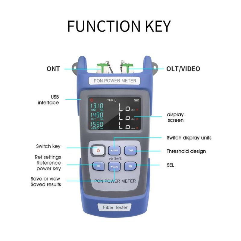 Handheld PON Power Meter Optical Fiber Tester Network Ten Data Storage 1310nm 1490nm 1550nm Video FTTX ONT OLT Signals Measurement Device  |   Other Instruments Measurement & Analysis Instruments Other Instruments