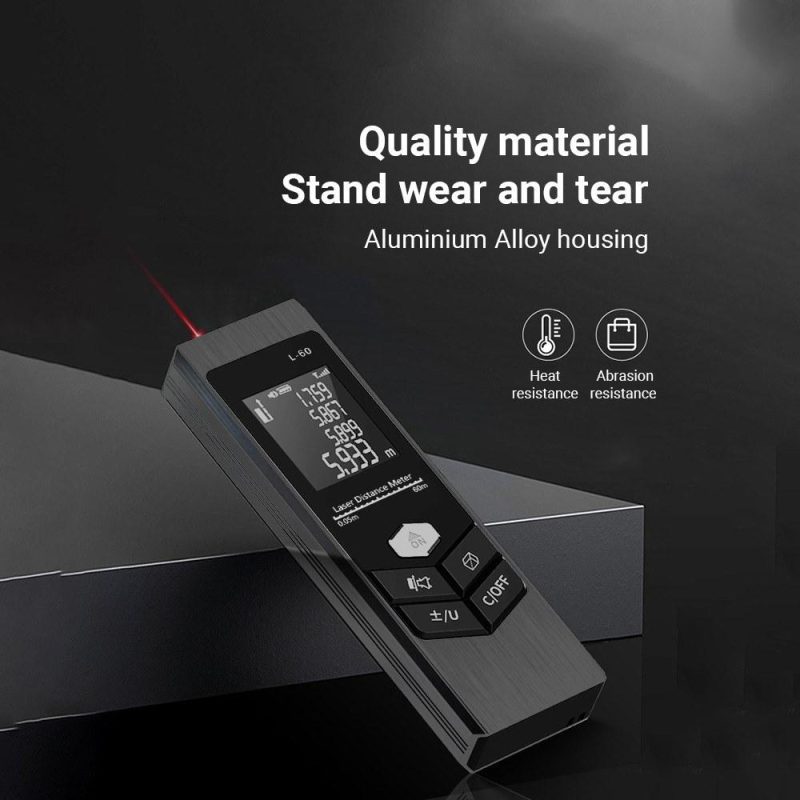 Handheld Rangefinder Digital Mini Distance Measuring Meter Laser Distance Meter Portable Electronic Angle Horizontal Space Measurement Device for Area Volume Distances  |   Laser Rangefinders Laser Rangefinders Black