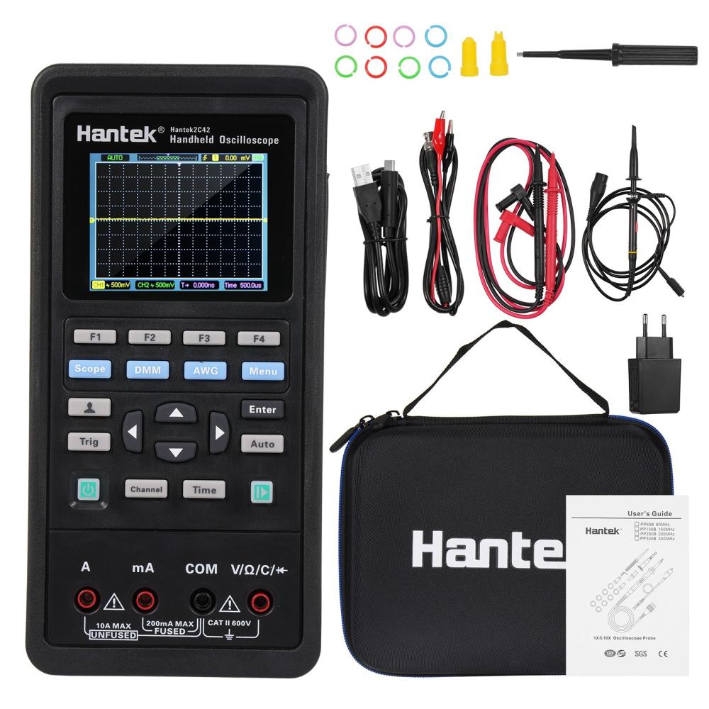 Hantek 2 in 1 Handheld Digital Oscilloscope + Multimeter Dual-channel 2 Channels USB Scopemeter Portable Oscope Meter 40MHz Bandwidth 250MSa/s Sample Rate 2C42 TFT LCD Display Test Meter  |   Digital Multimeters & Oscilloscopes Digital Multimeters & Oscilloscopes Digital Multimeters & Oscilloscopes