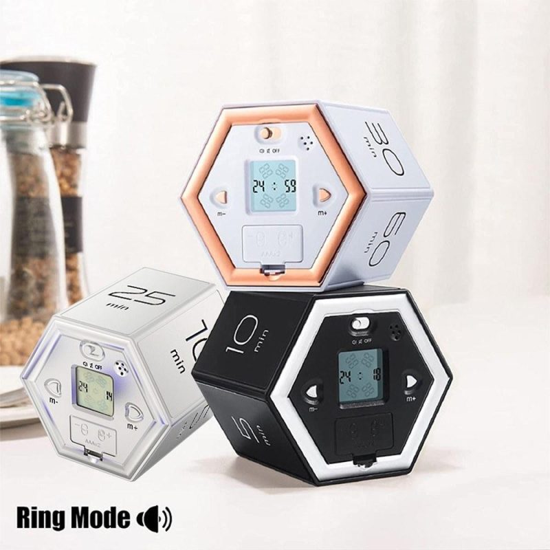 Hexagon Digital Clock Timer Magnetic Cubes Timer Kitchen Hexagon Flip Timer for Studying Cooking Exercising Easy To Use Magnetic Flip Focus-timer  |   Other Instruments Measurement & Analysis Instruments Other Instruments