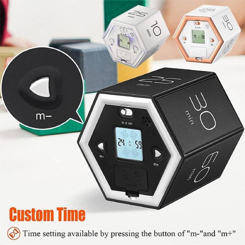 Hexagon Digital Clock Timer Magnetic Cubes Timer Kitchen Hexagon Flip Timer for Studying Cooking Exercising Easy To Use Magnetic Flip Focus-timer  |   Other Instruments Measurement & Analysis Instruments Other Instruments