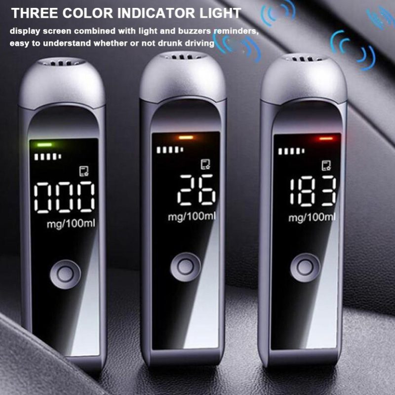 High Accurancy Alcohol Tester Portable Digital LCD Display Breathalyzer USB Rechargeable Breath Tester Breath Analyzer Alcohol Detection Device  |   Other Instruments Measurement & Analysis Instruments Black