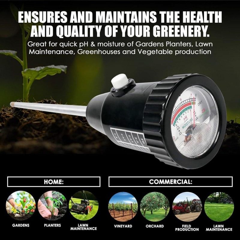 High Accurancy Soil Moisture Meter Soil PH Tester Portable Garden Agricultural Planting Soil Detector Soil Moisture Test Tool Handheld Soil PH Detect Device  |   Soil analysis equipment Measurement & Analysis Instruments Black