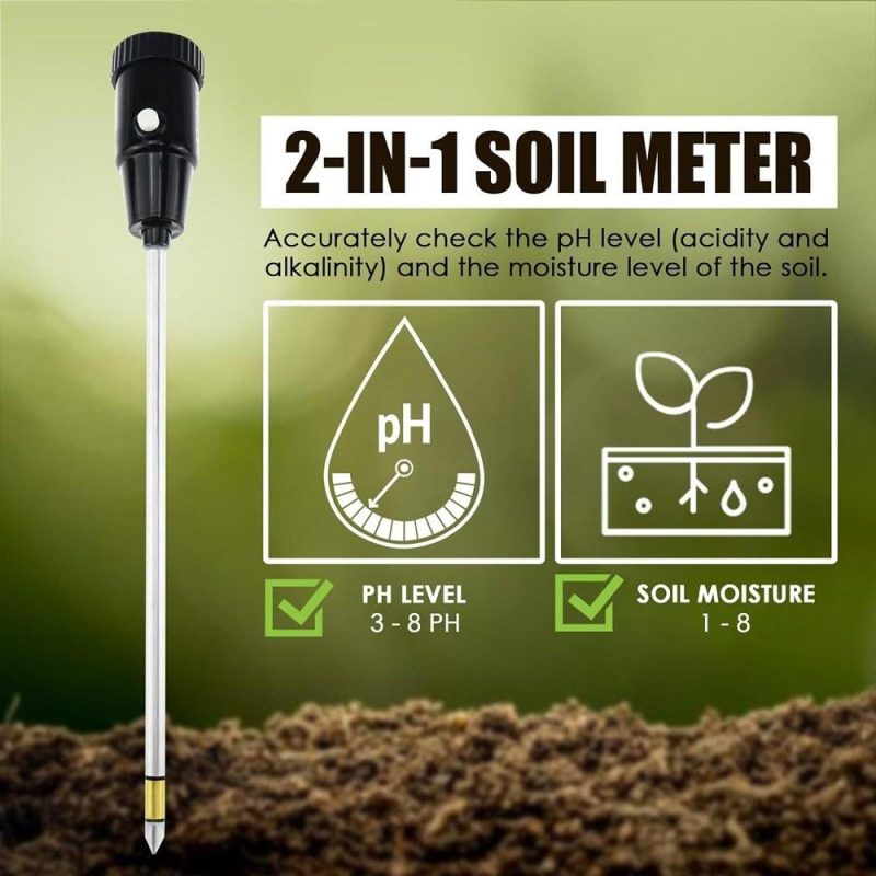 High Accurancy Soil Moisture Meter Soil PH Tester Portable Garden Agricultural Planting Soil Detector Soil Moisture Test Tool Handheld Soil PH Detect Device  |   Soil analysis equipment Measurement & Analysis Instruments Black