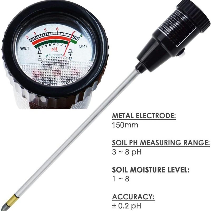 High Accurancy Soil Moisture Meter Soil PH Tester Portable Garden Agricultural Planting Soil Detector Soil Moisture Test Tool Handheld Soil PH Detect Device  |   Soil analysis equipment Measurement & Analysis Instruments Black