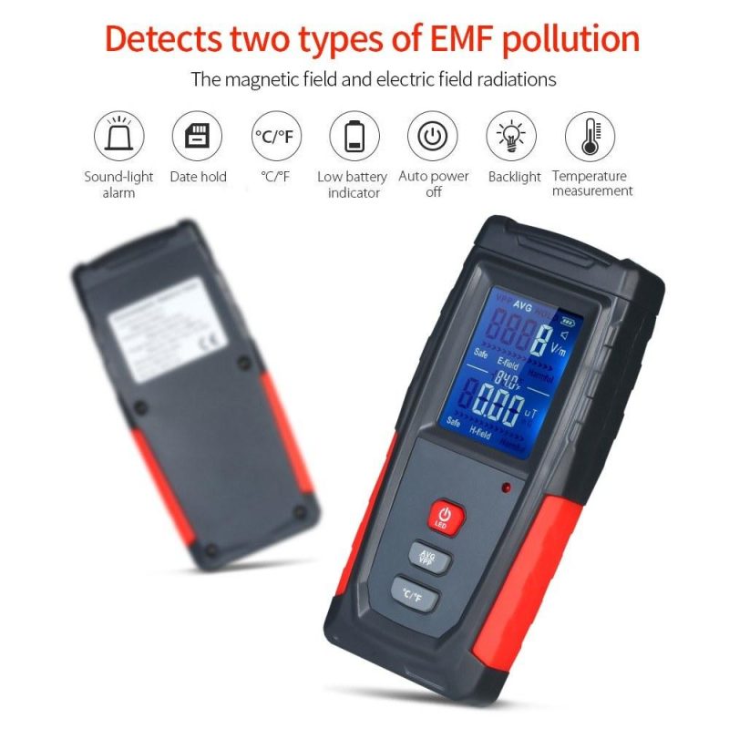 High Precision Handheld Mini Digital LCD EMF Tester Electromagnetic Field Radiation Detector Meter Dosimeter Tester Counter  |   Other Instruments Measurement & Analysis Instruments Black And Red